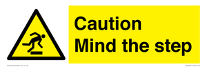 Caution Mind the step warning sign